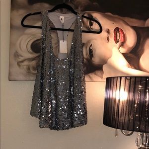 VICI Sequin Racerback Top